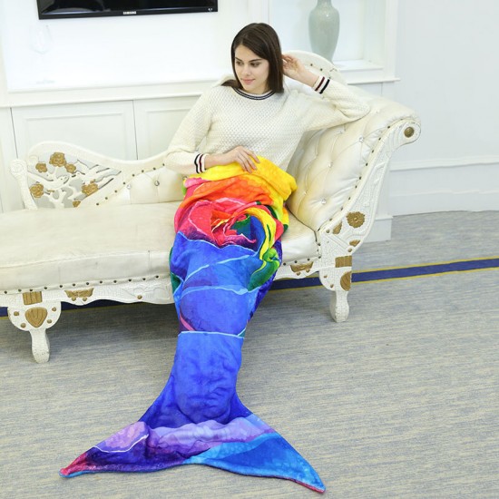Mermaid Blanket Flannel Fleece Rainbow Mermaid Tail Blanket Adult Sofa Mermaid Quilt Wrap Blankets Mermaid Blanket Flannel Fleece Rainbow Mermaid Tail Blanket Adult Sofa Mermaid Quilt Wrap Blankets