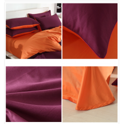 3 Or 4pcs Pure Cotton Purple Pink Color Assorted Plain Bedding Sets