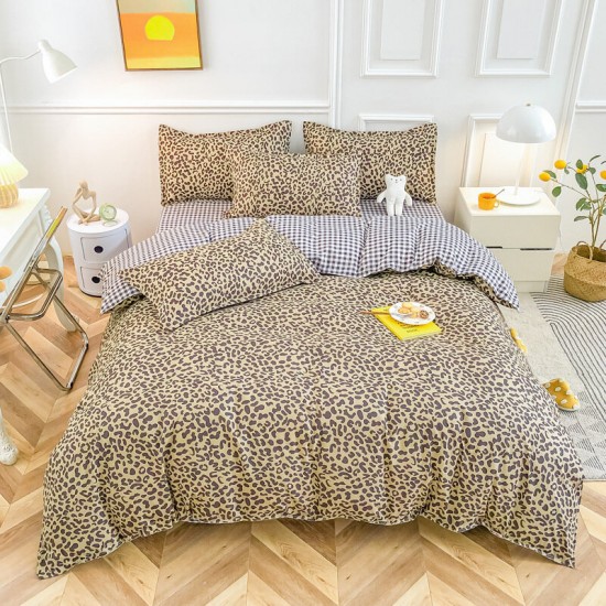 Plant Cashmere Four-piece Bedding Sets Quilt Cover Simple Quilt Cover Bed Sheet Pillowcase Duvet Cover Sets