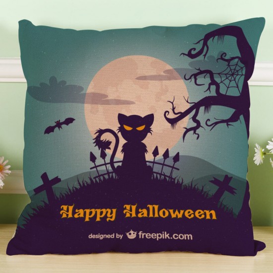 Crazy Halloween Theme Pumpkin Fashion Cotton Linen Pillow Case Sofa Cushion Decor Gift
