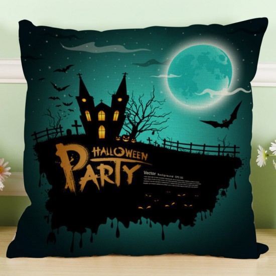Crazy Halloween Theme Pumpkin Fashion Cotton Linen Pillow Case Sofa Cushion Decor Gift