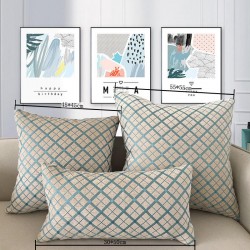 Chenille Fabric Sofa Cushion Cover Plaid Throw Pillow Cover Decorative Pillow Case for Car Home