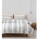 Striped Boho Duvet Cover  3 Pcs Soft Queen White Duvet Cover Comforter Bohemian Aztec Comforter Cover Linen Summer Bedding Set